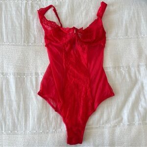Victoria’s Secret red lace bodysuit 32B